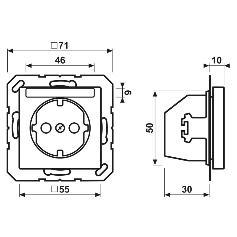 Toma De Corriente De Pared JUNG A500 Con Campo De Texto 16A 250V - A1520NBFNAWW