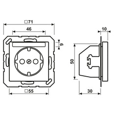 Toma De Corriente De Pared JUNG A500 Con Campo De Texto 16A 250V - A1520NBFNAWW