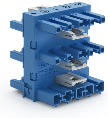 WAGO WINSTA MIDI Conector De Distribución De 5 Vías Azul - 770-1947