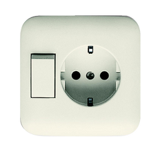 ABB Busch-Jaeger SI Toma De Corriente Combinada Con Interruptor Crema - 2CKA001611A0110