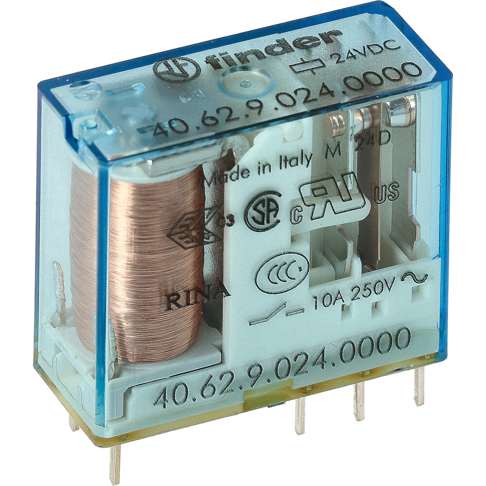 Relé PCB Finder 24VDC 10A Dual CO AgNi Contacto - 40.62.9.024.0000