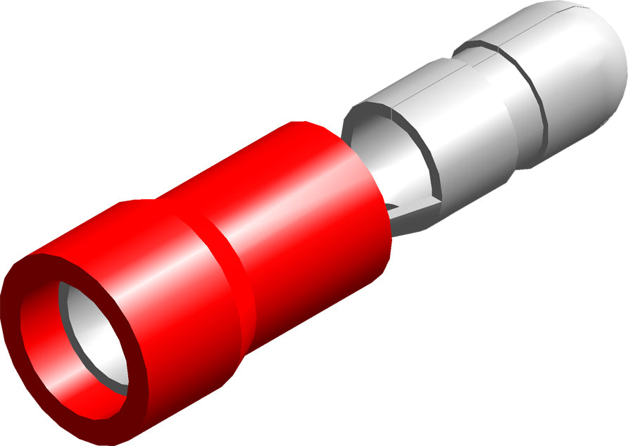 Conector De Bala Aislado M4 Rojo 0.5-1.5mm² - CE070101 [100 Piezas]