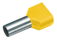 Terminal De Doble Hilo 2x6mm² Amarillo 14mm DIN Aislado - 182480 [100 Piezas]
