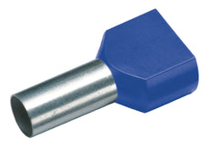 Ferrules De Doble Hilo Aisladas 2x2.5mm Azul 10mm - 182444 [100 Piezas]