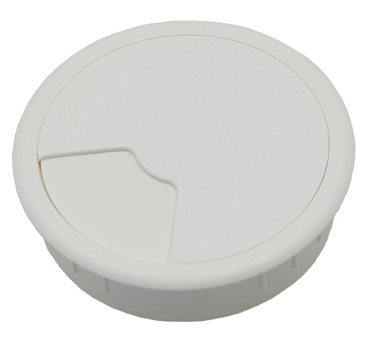 Grommet De Plástico Blanco De 80mm Para Escritorio - 49.80.025 [2 Piezas]
