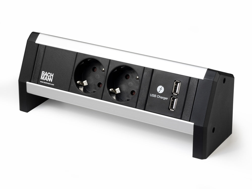 Regleta De Alimentación Para Escritorio Bachmann 2 Ac + 2 Usb Con Montaje De Abrazadera - 55.40.244