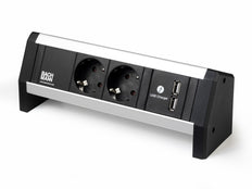Regleta De Alimentación Para Escritorio Bachmann 2 Ac + 2 Usb Con Montaje De Abrazadera - 55.40.244