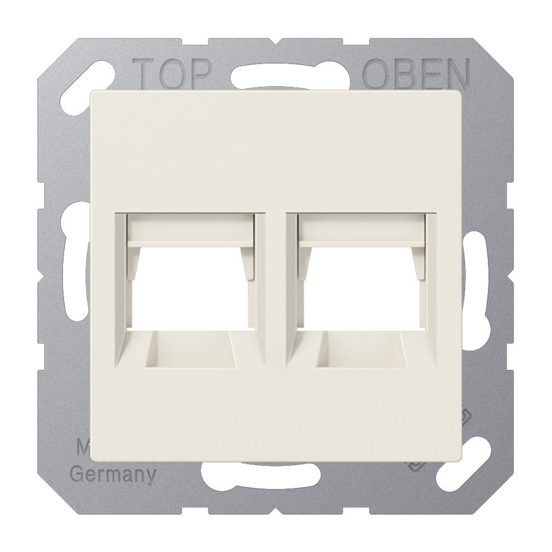 Jung AS500 Blanco Doble Panduit Toma Modular Tapa - A1569-2PAND