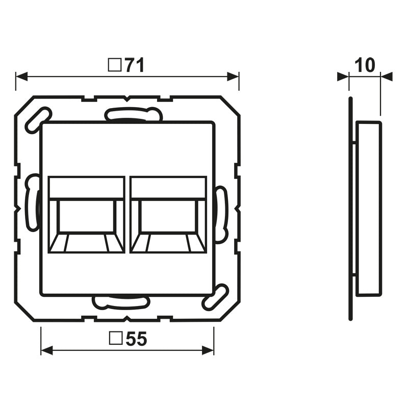 Jung AS500 Blanco Doble Panduit Toma Modular Tapa - A1569-2PAND