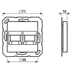 Jung AS500 Blanco Doble Panduit Toma Modular Tapa - A1569-2PAND