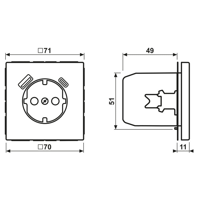 Toma De Corriente De Pared Jung LS990 Con Puertos De Carga USB A C Dobles - LS1520-15CALG