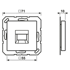 Jung A500 RJ45 Toma De Red Tapa Negra - A1569-1WESW