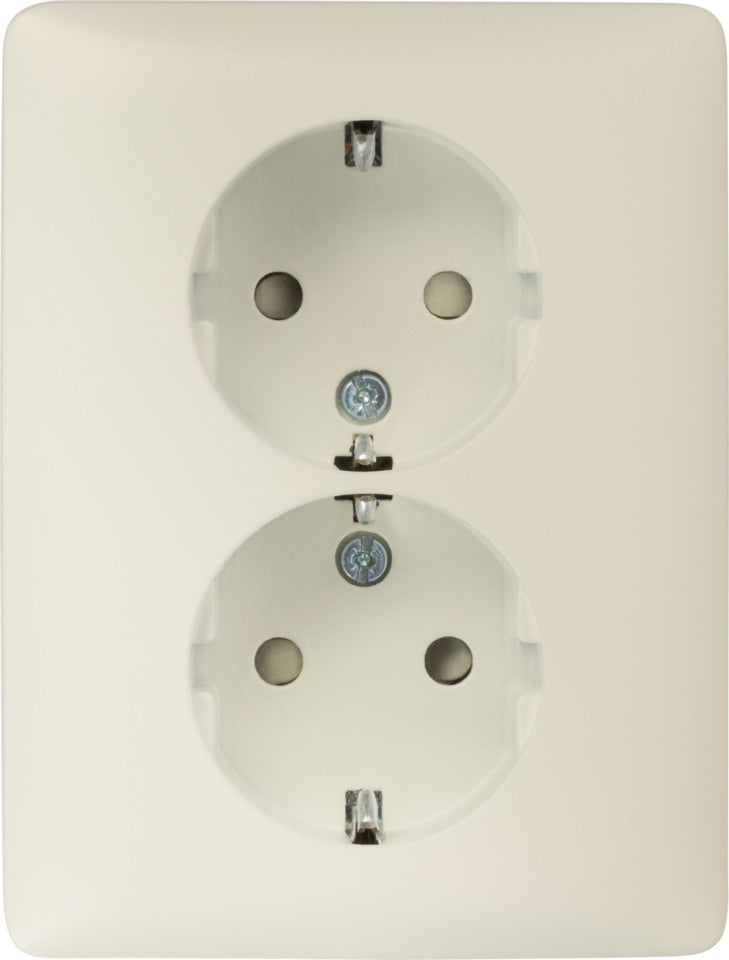 Toma Doble Niko Con Seguridad Infantil Vertical Crema - 100-67865