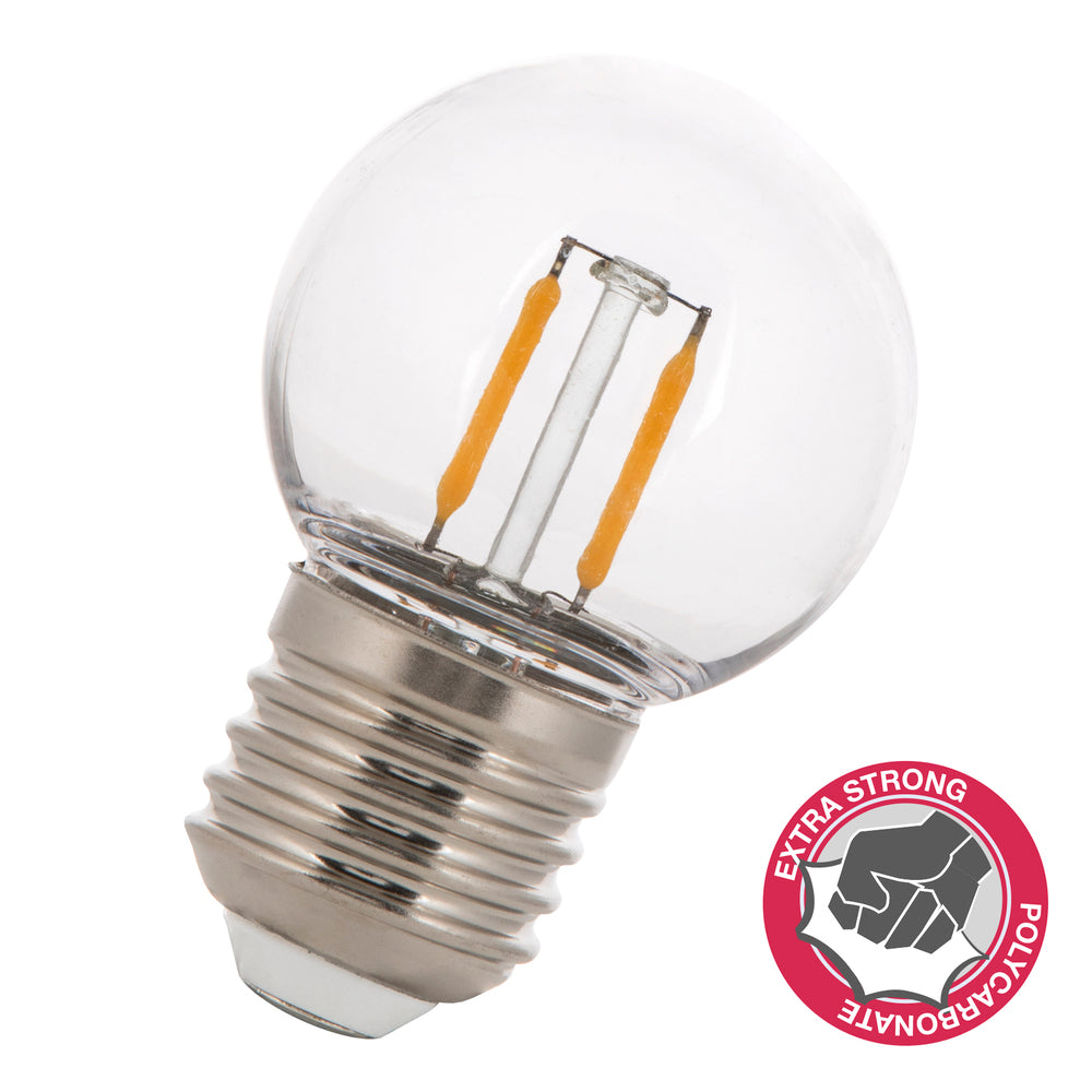 Bombilla Filamento LED Segura G45 E27 2W Irrompible - 144082 [5 Piezas]
