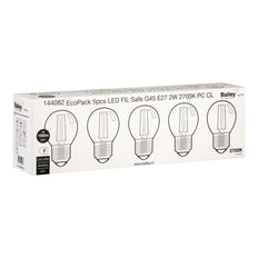 Bombilla Filamento LED Segura G45 E27 2W Irrompible - 144082 [5 Piezas]