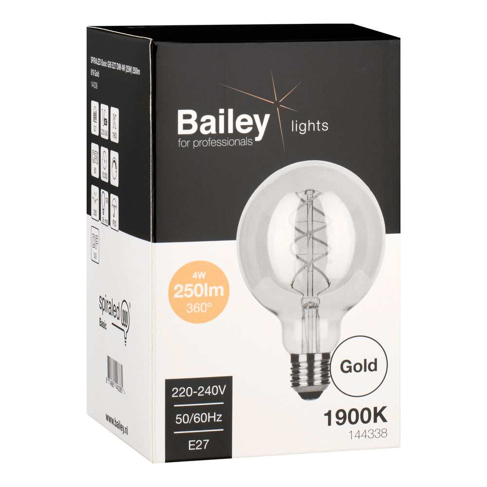 Bailey Espiral Básica G95 LED Filamento Globo Lámpara E27 4W Oro - 144338