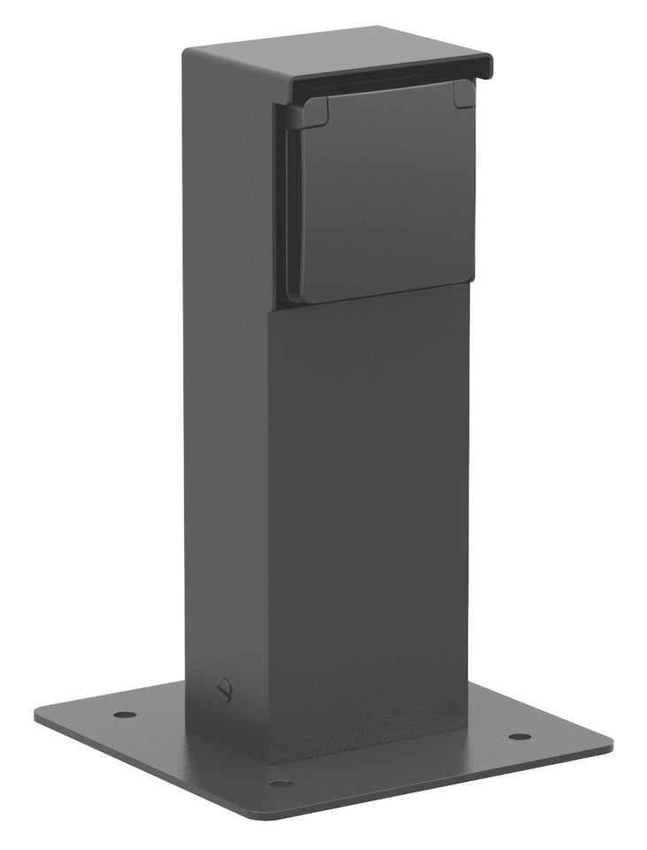 Toma De Corriente Exterior Negra Con Placa De Suelo IP55 - 761-36915