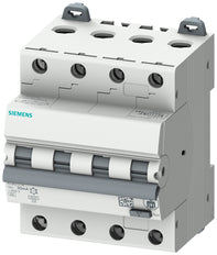 Interruptor Automático RCBO Siemens De 4 Polos 16A 30mA Tipo A - 5SU13467FP16