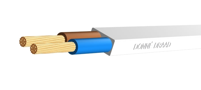 Cable De Vinilo Flexible 2x0.75mm² Plano Blanco Eca - D09477 [100 Metros]