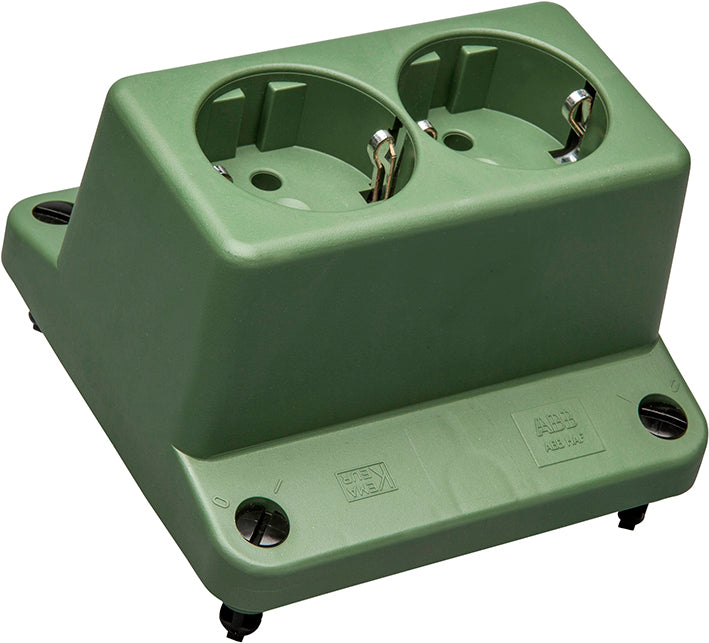 ABB 3640 Doble Enchufe Schuko Tapa Verde Reciclado - 1SPA007130F9250