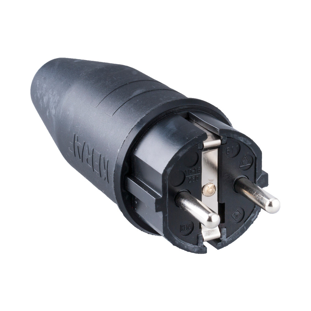 Enchufe De Potencia De Caucho Alta Resistencia 16A 250V Con Pin De Tierra - 104458 [2 Piezas]