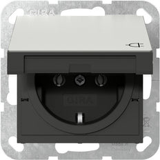 Gira Sistema 55 Acero Inoxidable Toma Schuko Con Tapa Con Bisagra - 4454600