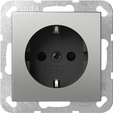 Gira Sistema 55 Acero Inoxidable Seguridad Plus Toma De Corriente - 4453600