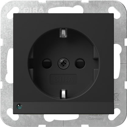 Gira Sistema 55 Led Seguridad Plus Toma Schuko Negro Mate - 4170005