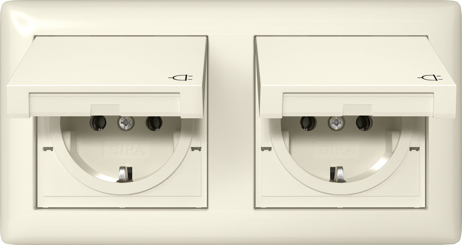 Gira Estándar 55 Toma Schuko Doble IP44 Con Tapa - 415801