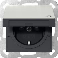 Gira Sistema 55 Acero Inoxidable Toma Schuko Con Tapa - 4414600