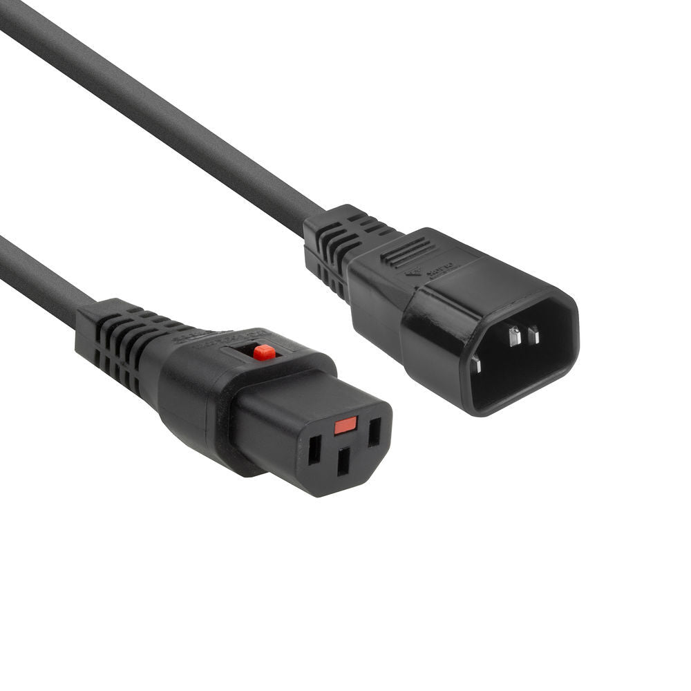 Cable De Alimentación IEC C13 Con Bloqueo A C14 2M Negro - AK5034