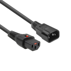 Cable De Alimentación IEC C13 Con Bloqueo A C14 2M Negro - AK5034