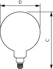 Philips G200 Led Gigante Filamento Globo Dorado E27 6.5W Regulable - 8719514313781