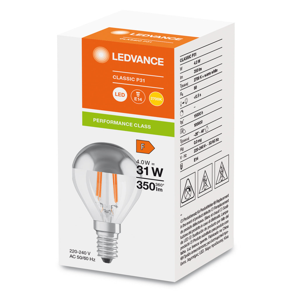 Led Clásico P31 Espejo Corona 4W E14 Plata 827 - 4099854070037