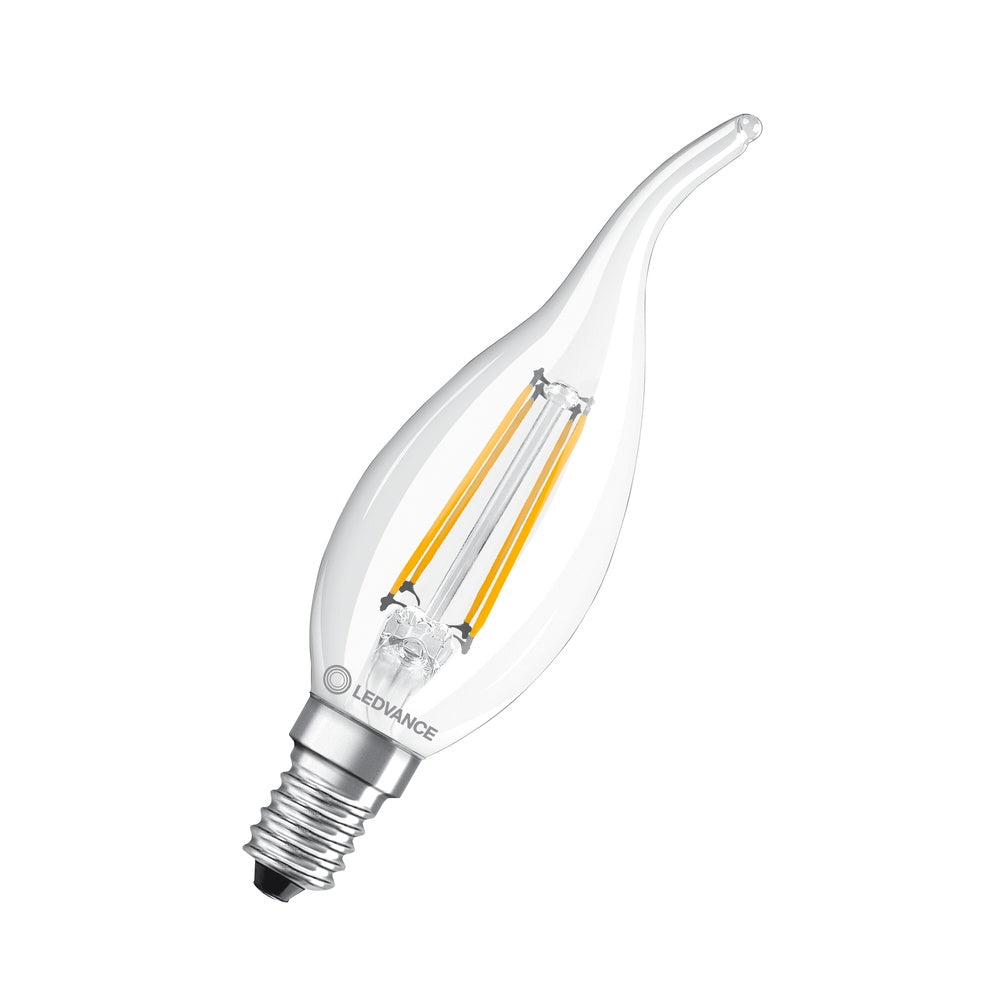 Ledvance E14 Led Filamento Vela 4W 827 Vidrio Claro - 4099854069475 [2 Piezas]