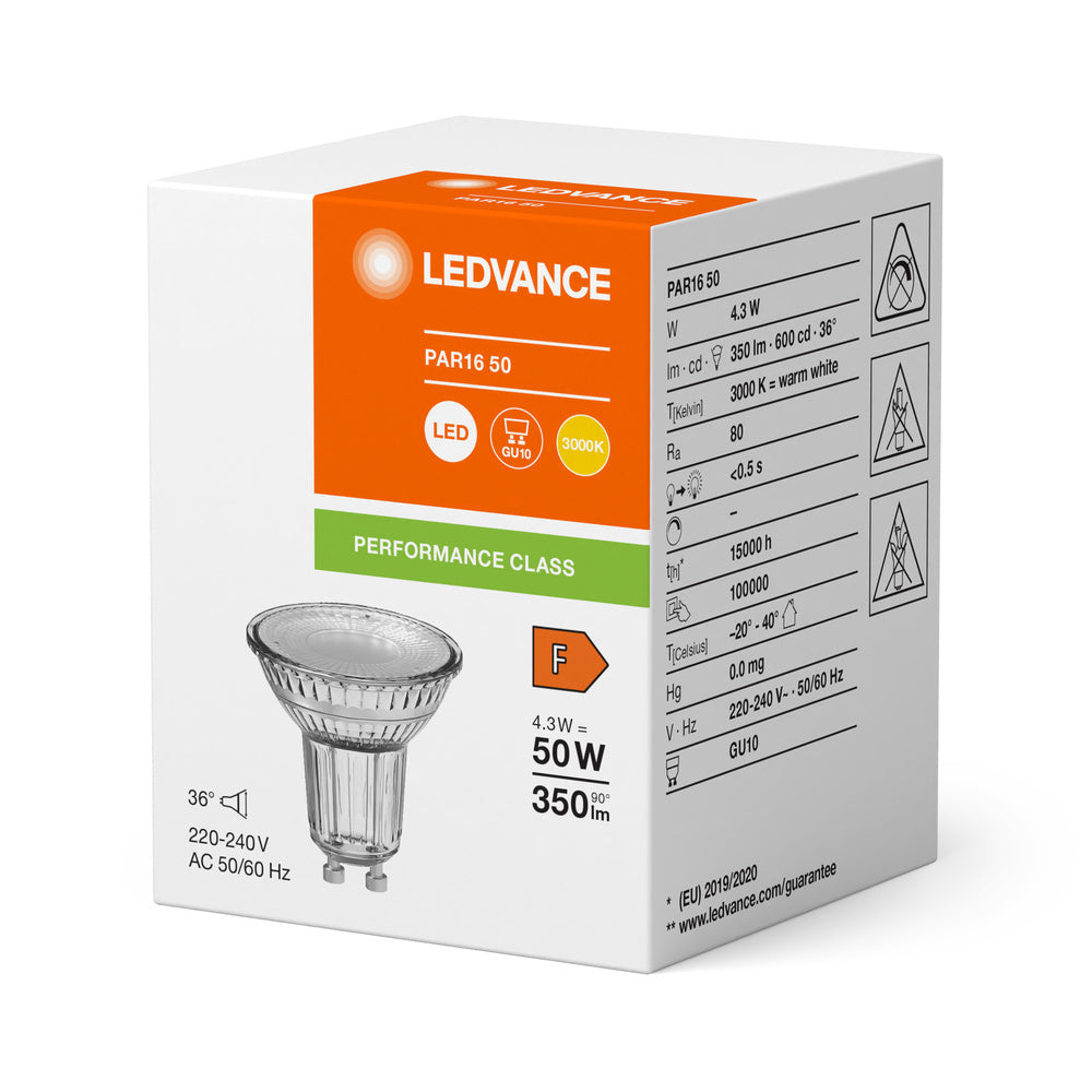 Ledvance Par16 Gu10 Foco Led 4.3W 830 350Lm - 4099854067891 [2 Piezas]