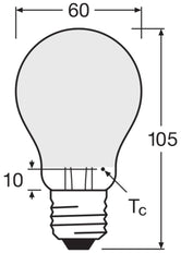 Bombilla De Filamento Led Clásica A60 Esmerilada E27 6.5W 827 - 4099854062421 [2 Piezas]
