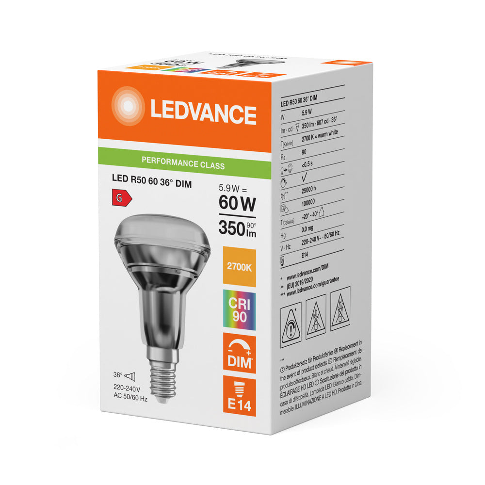 LEDVANCE Performance R50 LED Spot 5.9W E14 2700K Regulable - 4099854058608