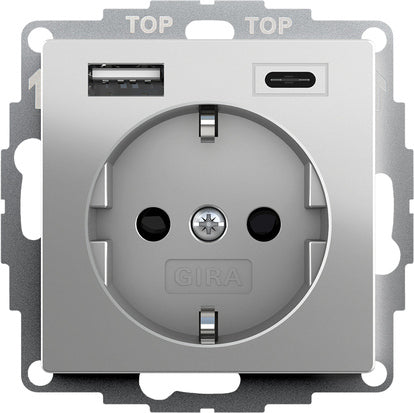 Toma De Corriente Usb Doble Gira Con Seguridad Plus - 2459600