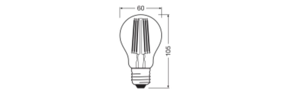 OSRAM LED Clásica A Regulable E27 8.2W Clase B Bombilla - 4099854065392