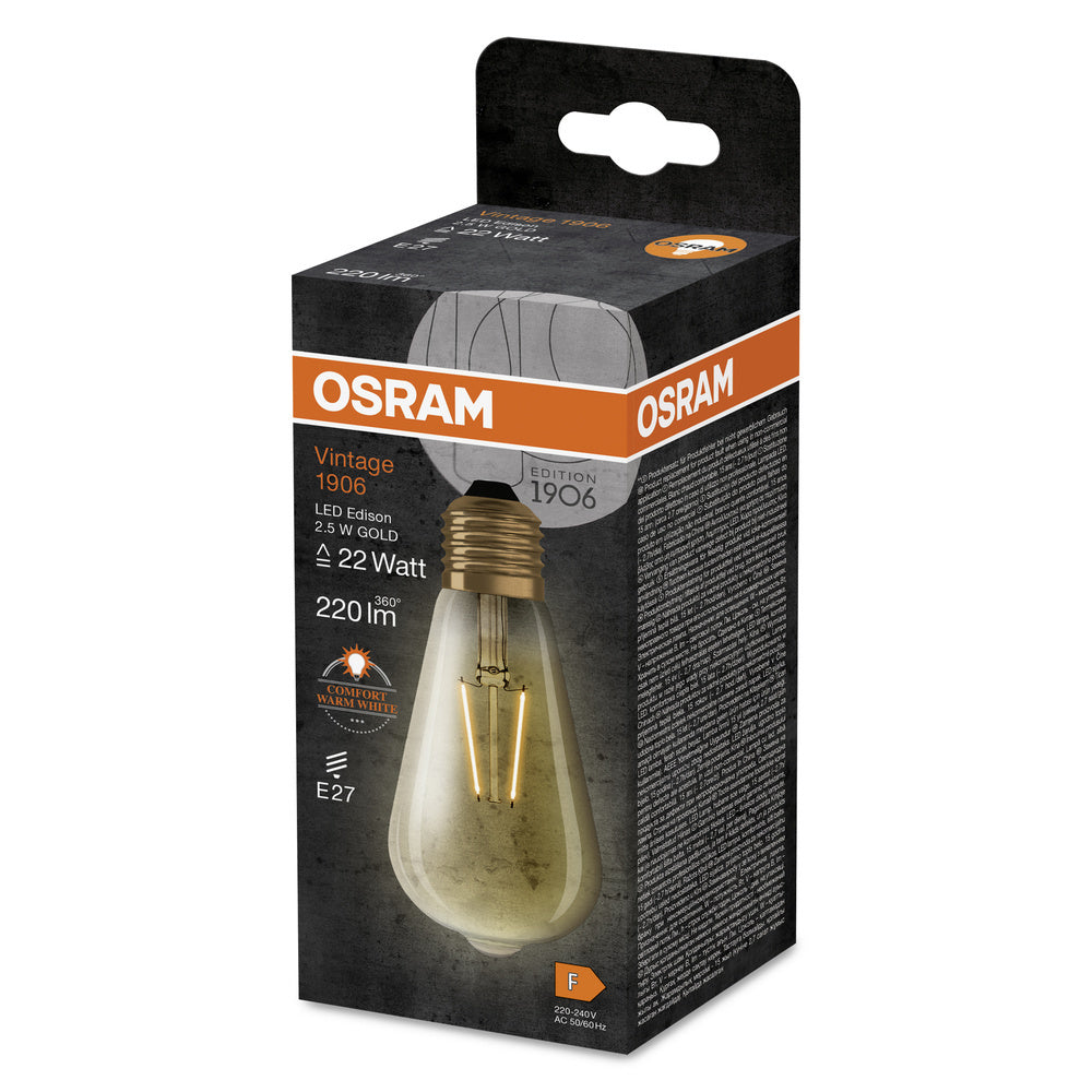 Vintage 1906 LED Edison Oro E27 2.5W 2400K - 4099854091339