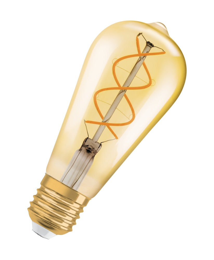 Vintage 1906 LED Edison E27 4W Regulable Bombilla Filamento Dorado - 4099854090103