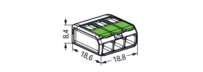 WAGO 221-423 Conector De Palanca De Tres Hilos 4mm² - 221-423 [50 Piezas]