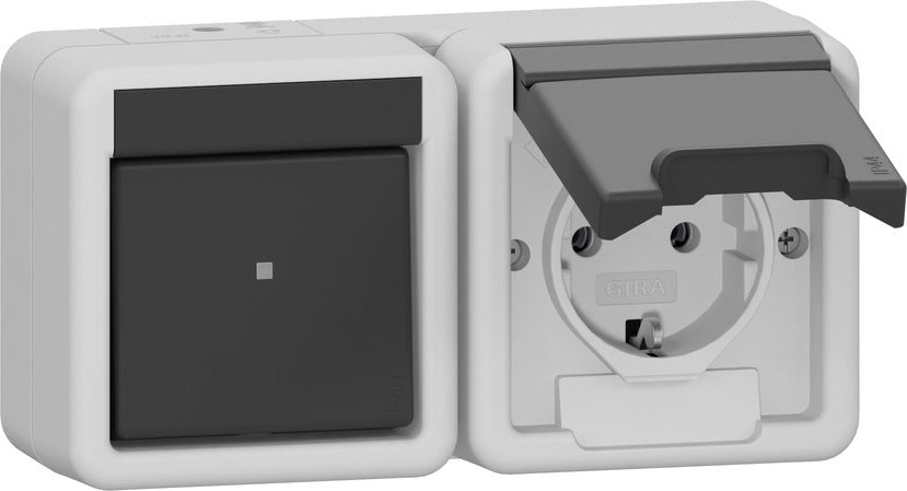 Gira 417730 Combo De Enchufe Horizontal IP44 Gris - 417730