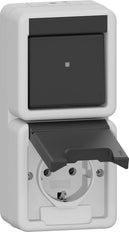 Gira Interruptor Vertical Toma De Corriente Combo IP44 Gris - 417630