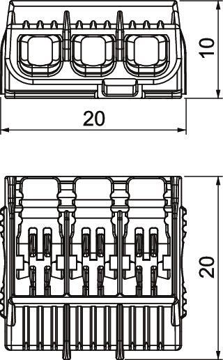 Bloque De Terminal De Palanca Universal De 3 Hilos 450V 32A - 2054423 [75 Piezas]