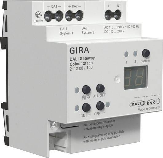 Gira DALI Gateway KNX Seguro 2-Canales Riel DIN - 211200