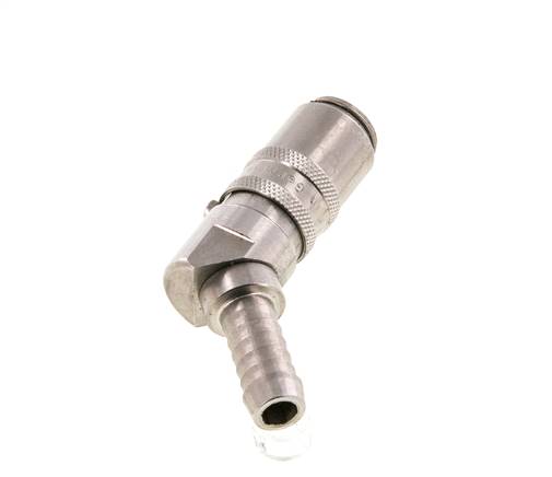 Acero inoxidable DN 6 Enchufe de anclaje para manguera de 9 mm Pilar de 45 grados