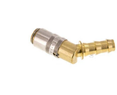 Brass DN 6 Mold Coupling Socket 9.5 mm Hose Pillar Unlocking Protection 45-deg