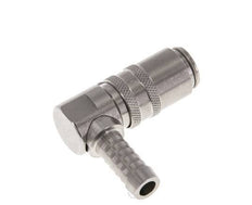 Stainless Steel DN 6 Mold Coupling Socket 9 mm Hose Pillar 90-deg